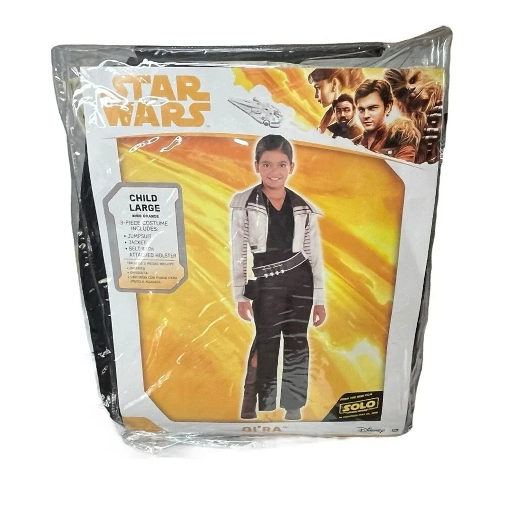 Star Wars Qi'ra Costume Child Large 12-14 Solo Movie‎ Jumpsuit Jacket Belt NEW